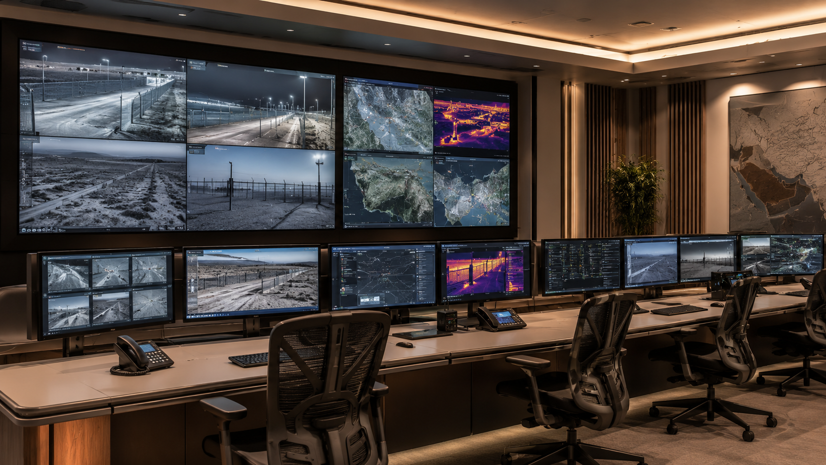 Sala controllo con videowall e postazioni di supervisione